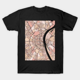 Cologne Map Pattern in Soft Pink Pastels T-Shirt